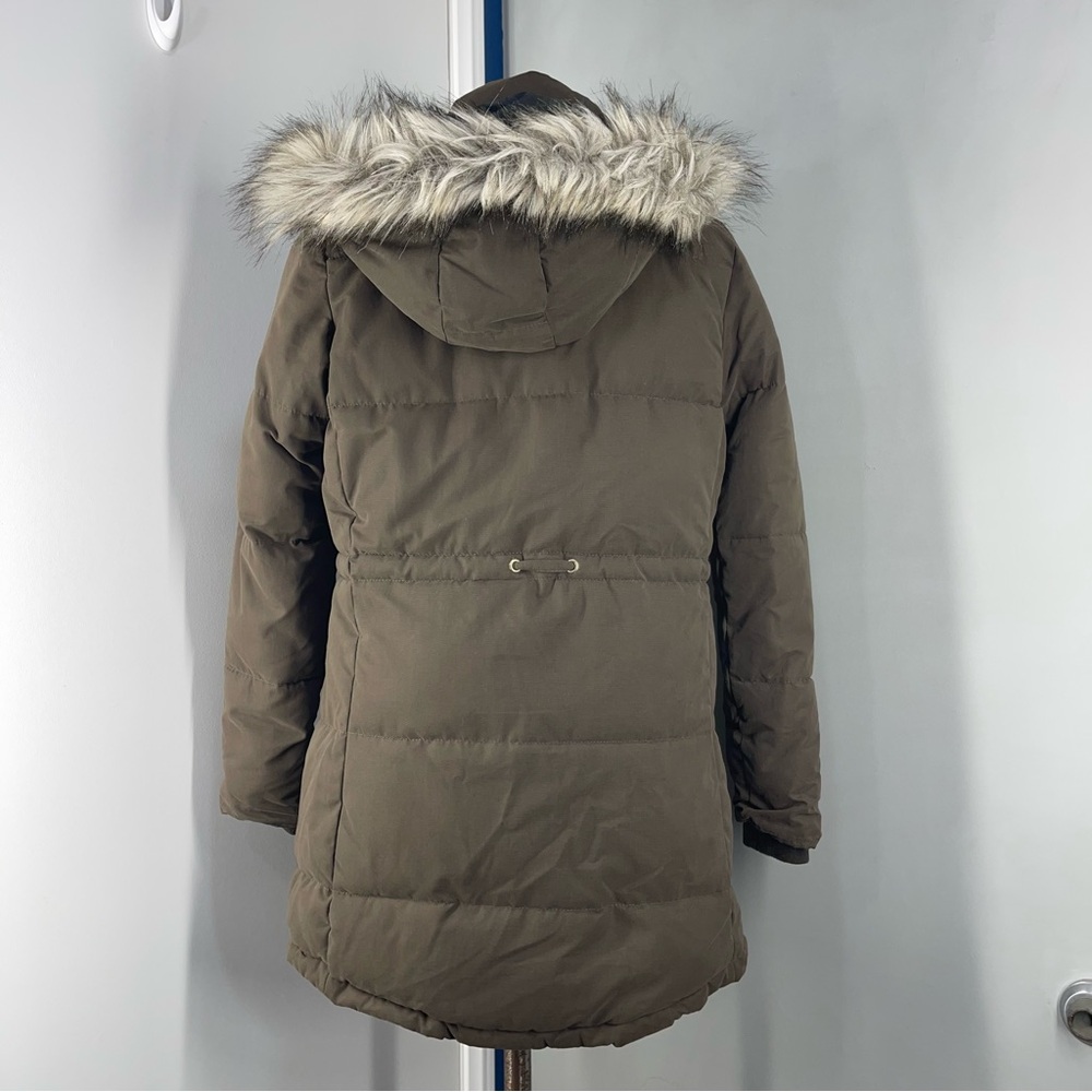 H&M Divided Long Winter Coat with Faux Fur Hood Size 4 - Picture 3 of 14